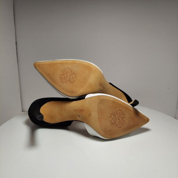 Vince Camuto Black & White Leather & Suede Pumps size 10 - Picture 8 of 8